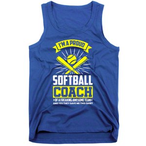 I'm A Proud Softball Coach Of An Awesome Team Coaching Gift Tank Top