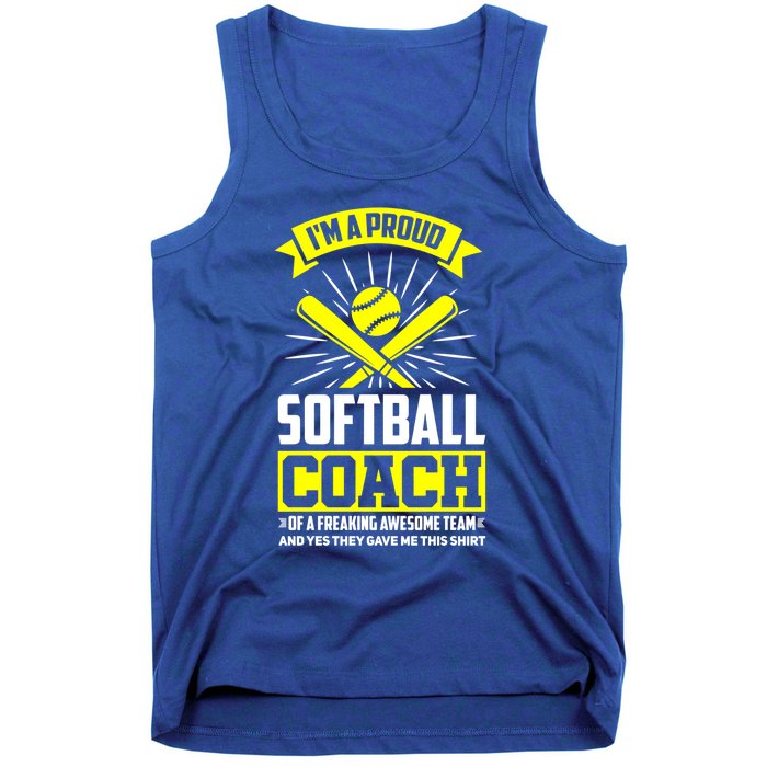 I'm A Proud Softball Coach Of An Awesome Team Coaching Gift Tank Top