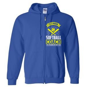 I'm A Proud Softball Coach Of An Awesome Team Coaching Gift Full Zip Hoodie