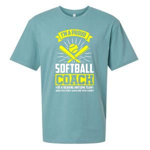 I'm A Proud Softball Coach Of An Awesome Team Coaching Gift Sueded Cloud Jersey T-Shirt