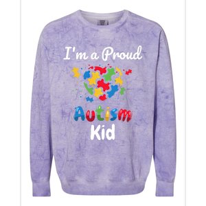 IM A Proud Autism Heart Funny Gift Colorblast Crewneck Sweatshirt