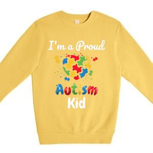 IM A Proud Autism Heart Funny Gift Premium Crewneck Sweatshirt