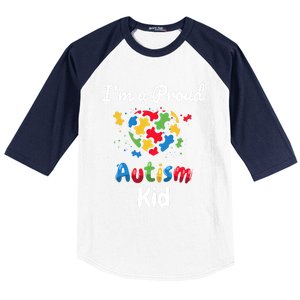 IM A Proud Autism Heart Funny Gift Baseball Sleeve Shirt