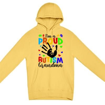 I'm A Proud Autism Grandma Autism Awareness Gift Premium Pullover Hoodie