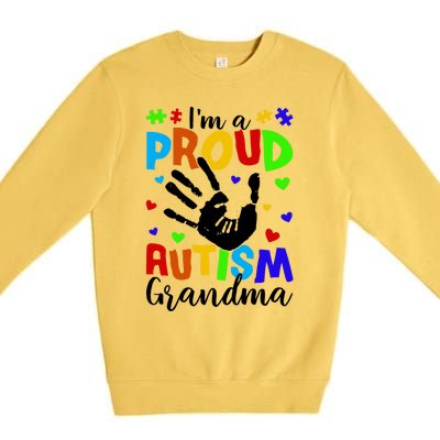 I'm A Proud Autism Grandma Autism Awareness Gift Premium Crewneck Sweatshirt