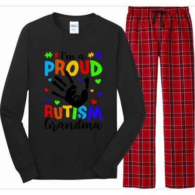 I'm A Proud Autism Grandma Autism Awareness Gift Long Sleeve Pajama Set