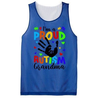 I'm A Proud Autism Grandma Autism Awareness Gift Mesh Reversible Basketball Jersey Tank