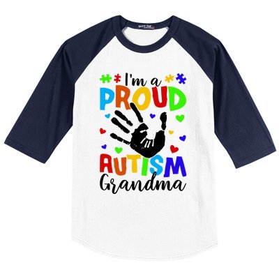 I'm A Proud Autism Grandma Autism Awareness Gift Baseball Sleeve Shirt