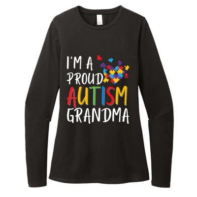 I'm A Proud Autism Grandma Awareness Puzzle Ribbon Gift Womens CVC Long Sleeve Shirt