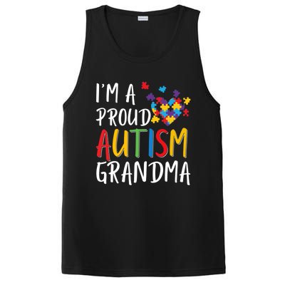 I'm A Proud Autism Grandma Awareness Puzzle Ribbon Gift PosiCharge Competitor Tank