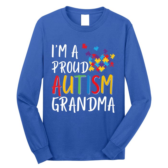 I'm A Proud Autism Grandma Awareness Puzzle Ribbon Gift Long Sleeve Shirt