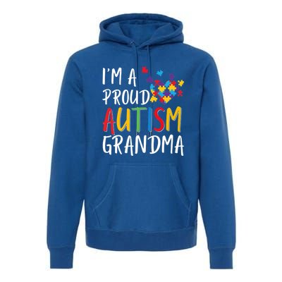 I'm A Proud Autism Grandma Awareness Puzzle Ribbon Gift Premium Hoodie