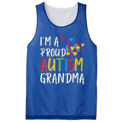 I'm A Proud Autism Grandma Awareness Puzzle Ribbon Gift Mesh Reversible Basketball Jersey Tank