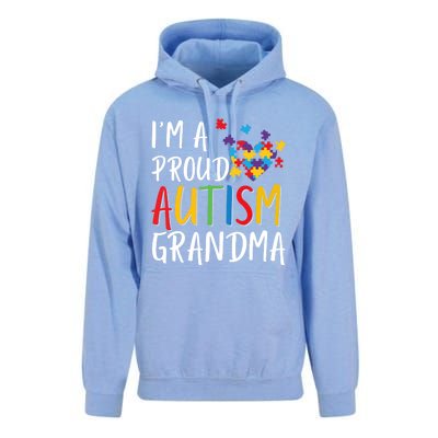 I'm A Proud Autism Grandma Awareness Puzzle Ribbon Gift Unisex Surf Hoodie