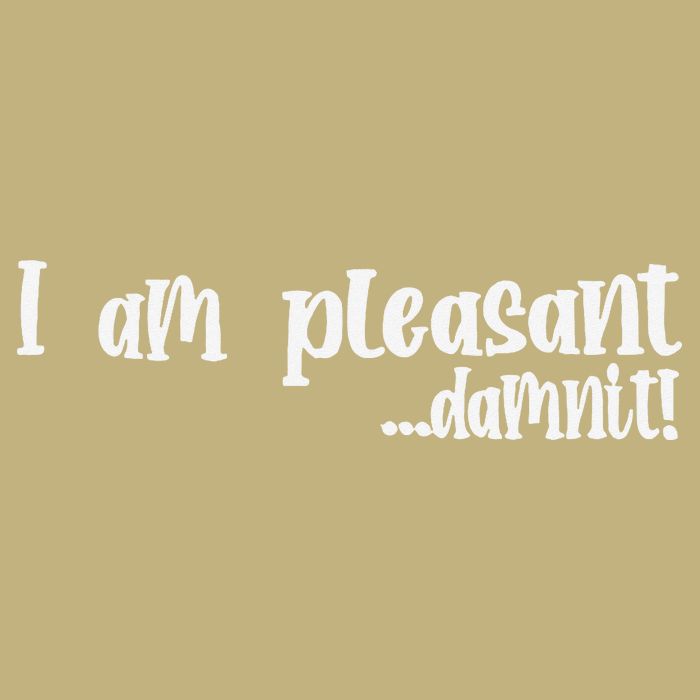 I Am Pleasant Damnit Button