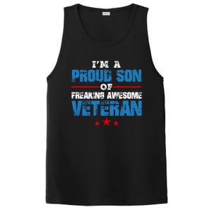 I'm A Proud Son Of Freaking Awesome Veteran Dad Gift PosiCharge Competitor Tank