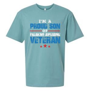 I'm A Proud Son Of Freaking Awesome Veteran Dad Gift Sueded Cloud Jersey T-Shirt