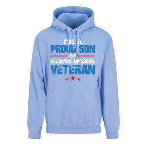 I'm A Proud Son Of Freaking Awesome Veteran Dad Gift Unisex Surf Hoodie