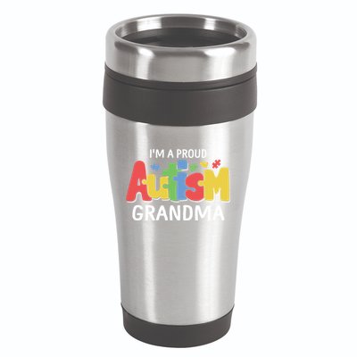 I'm A Proud Autism Grandma Awareness Gift 16oz Travel Tumbler