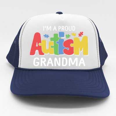 I'm A Proud Autism Grandma Awareness Gift Trucker Hat