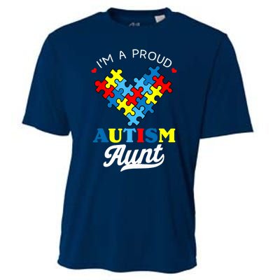 I'm A Proud Autism Aunt Autism Awareness Heart Niece Nephew Cooling Performance Crew T-Shirt