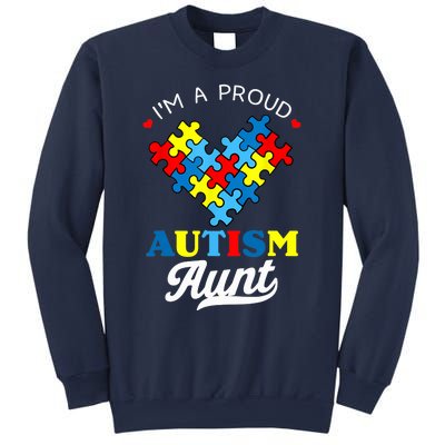 I'm A Proud Autism Aunt Autism Awareness Heart Niece Nephew Sweatshirt