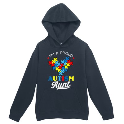 I'm A Proud Autism Aunt Autism Awareness Heart Niece Nephew Urban Pullover Hoodie