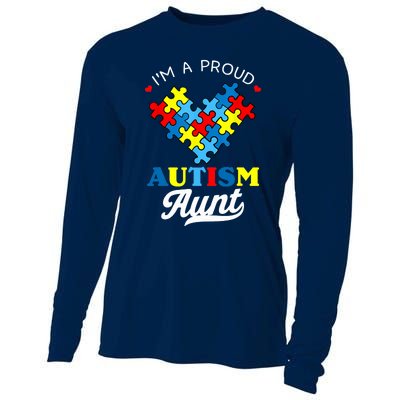 I'm A Proud Autism Aunt Autism Awareness Heart Niece Nephew Cooling Performance Long Sleeve Crew