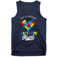 I'm A Proud Autism Aunt Autism Awareness Heart Niece Nephew Tank Top