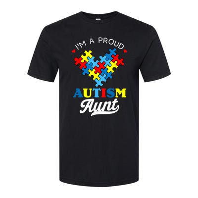 I'm A Proud Autism Aunt Autism Awareness Heart Niece Nephew Softstyle CVC T-Shirt