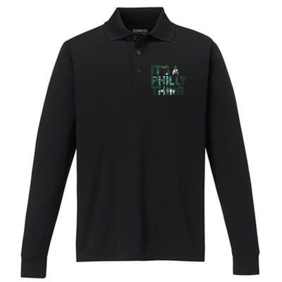 It's A Philly Thing Fan Performance Long Sleeve Polo