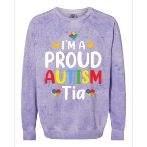 IM A Proud Autism Tia Gift Colorblast Crewneck Sweatshirt