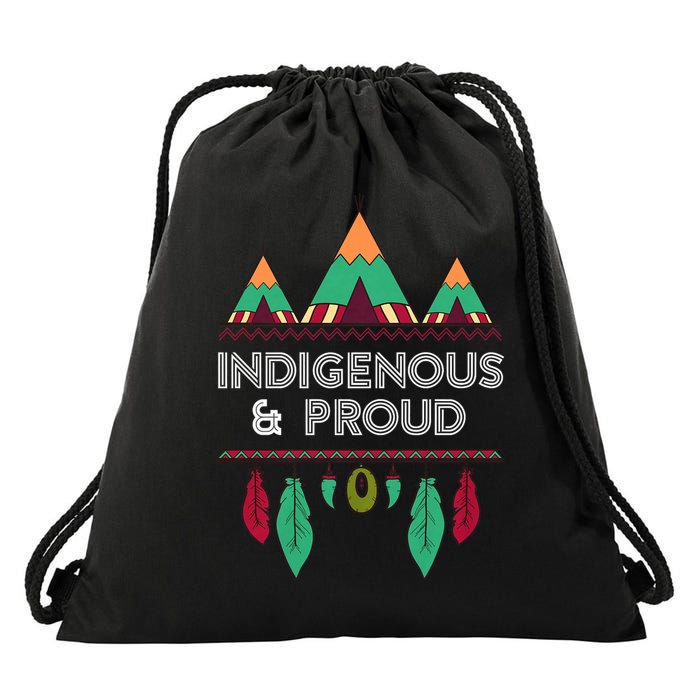 Indigenous and Proud Native Pride Indigenous People Drawstring Bag