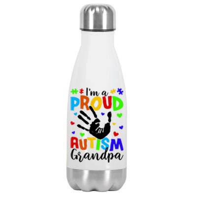 I'm A Proud Autism Grandpa Autism Awareness Great Gift Stainless Steel Insulated Water Bottle