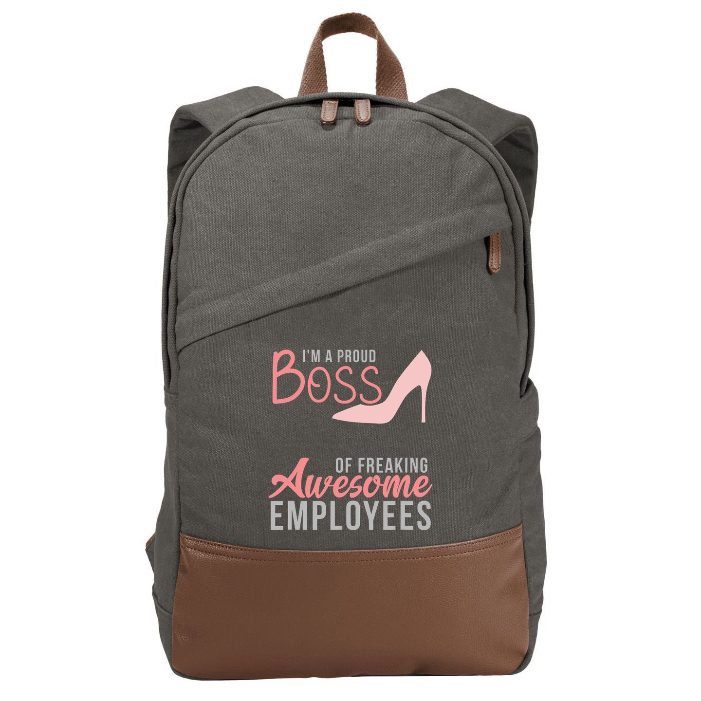 Im A Proud Boss Of Freaking Awesome Employees Cotton Canvas Backpack