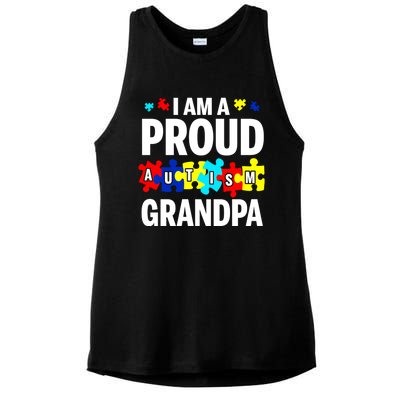 I'm A Proud Autism Grandpa Autism Awareness Gift Ladies PosiCharge Tri-Blend Wicking Tank