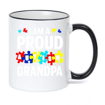 I'm A Proud Autism Grandpa Autism Awareness Gift 11oz Black Color Changing Mug