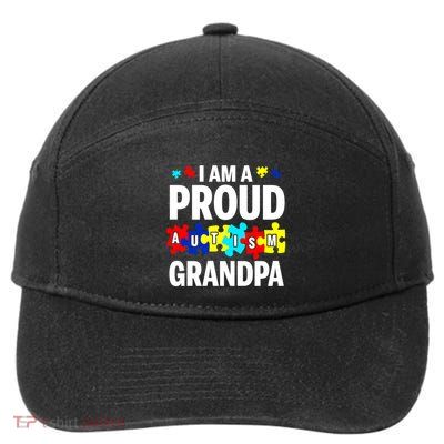 I'm A Proud Autism Grandpa Autism Awareness Gift 7-Panel Snapback Hat