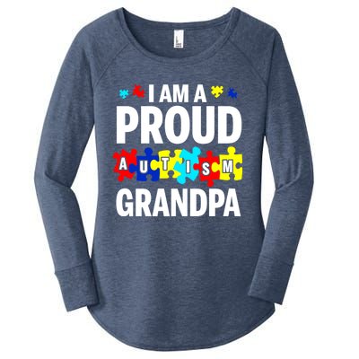 I'm A Proud Autism Grandpa Autism Awareness Gift Women's Perfect Tri Tunic Long Sleeve Shirt