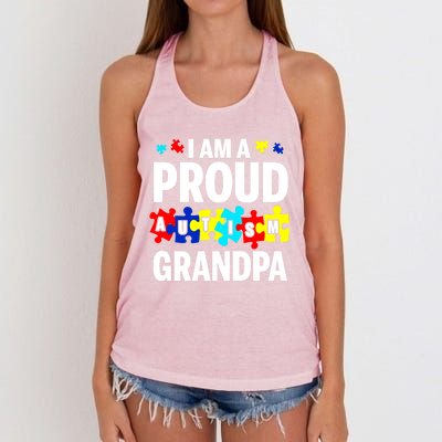 I'm A Proud Autism Grandpa Autism Awareness Gift Women's Knotted Racerback Tank