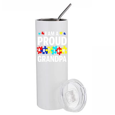 I'm A Proud Autism Grandpa Autism Awareness Gift Stainless Steel Tumbler