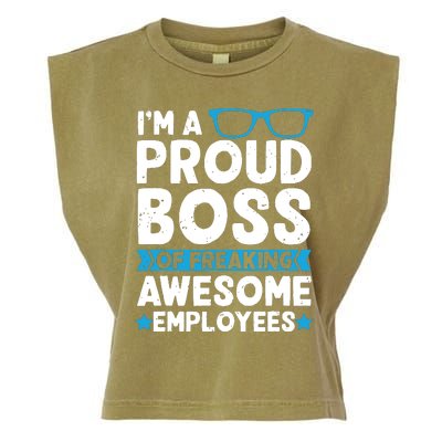 Im A Proud Boss Of Freaking Awesome Employees Boss Day Garment-Dyed Women's Muscle Tee