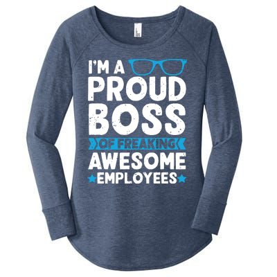 Im A Proud Boss Of Freaking Awesome Employees Boss Day Women's Perfect Tri Tunic Long Sleeve Shirt