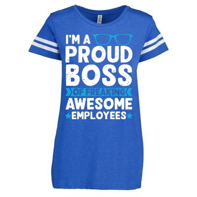 Im A Proud Boss Of Freaking Awesome Employees Boss Day Enza Ladies Jersey Football T-Shirt