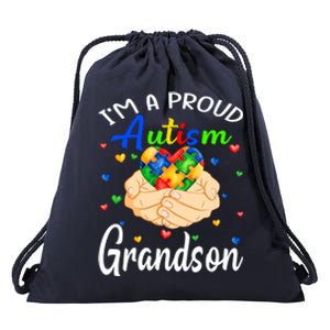 I'm A Proud Autism Grandson Autism Awareness Autistic Gift Drawstring Bag