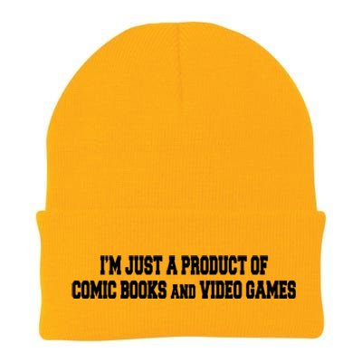 IM A Product Of Comics And Video Games Joke Humor Graphic Gift Knit Cap Winter Beanie