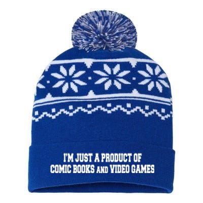 IM A Product Of Comics And Video Games Joke Humor Graphic Gift USA-Made Snowflake Beanie