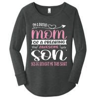 I'm A Proud Mom Freaking Awesome Son Yes He Bought Me This Women's Perfect Tri Tunic Long Sleeve Shirt