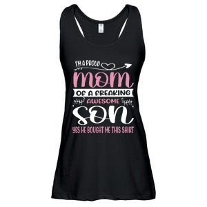 I'm A Proud Mom Freaking Awesome Son Yes He Bought Me This Ladies Essential Flowy Tank