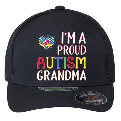 IM A Proud Autism Grandma Awareness Gift Flexfit Unipanel Trucker Cap